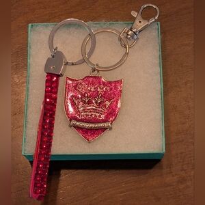 Glittery Pink Queen Of Everything & Lanyard Split Keyrings